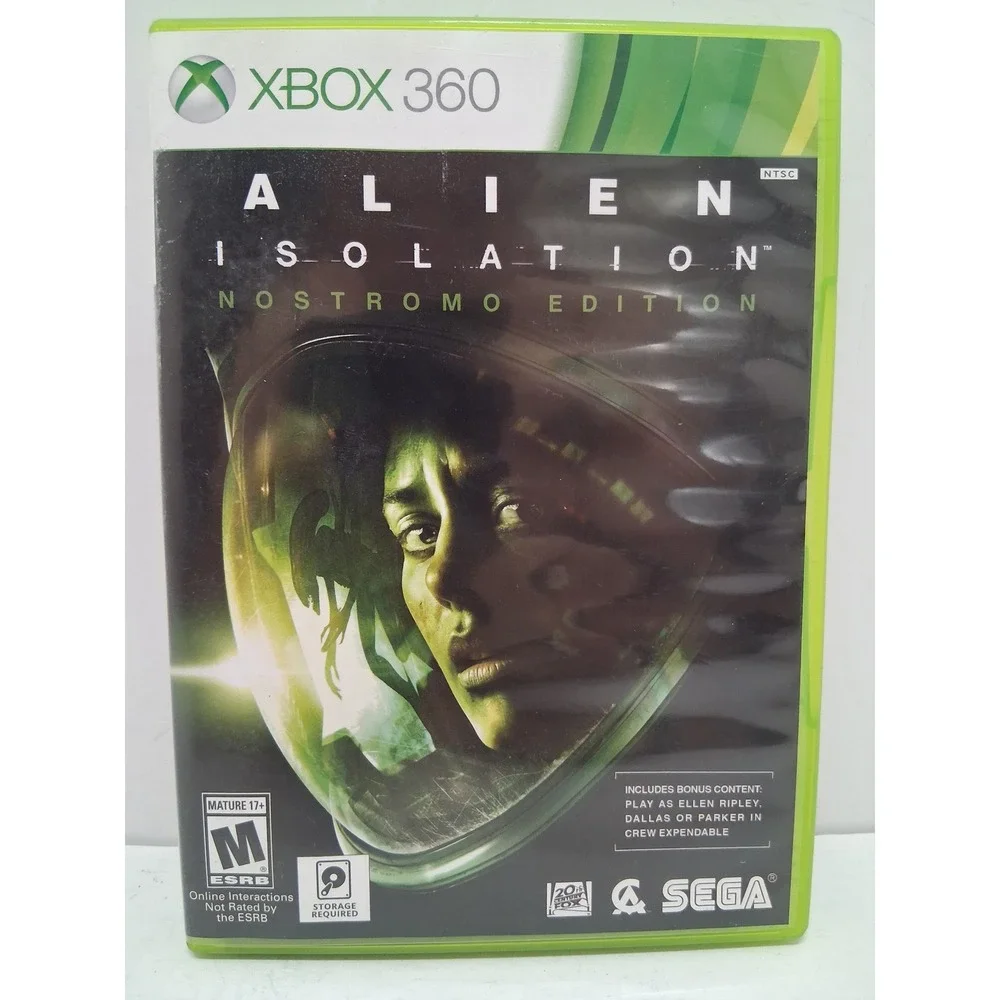Alien Isolation Nostromo Edition Xbox 360 Sega 2014 Horror Game 2-Disc Set